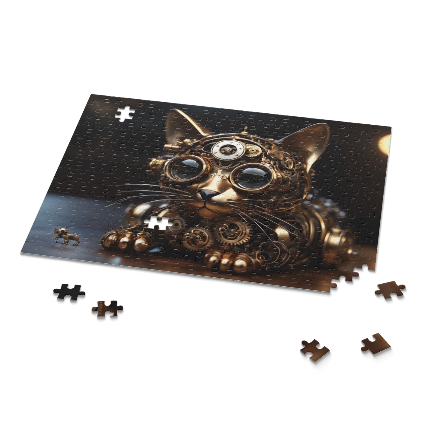Steampunk AI Cat Puzzle (120, 252, 500-Piece)