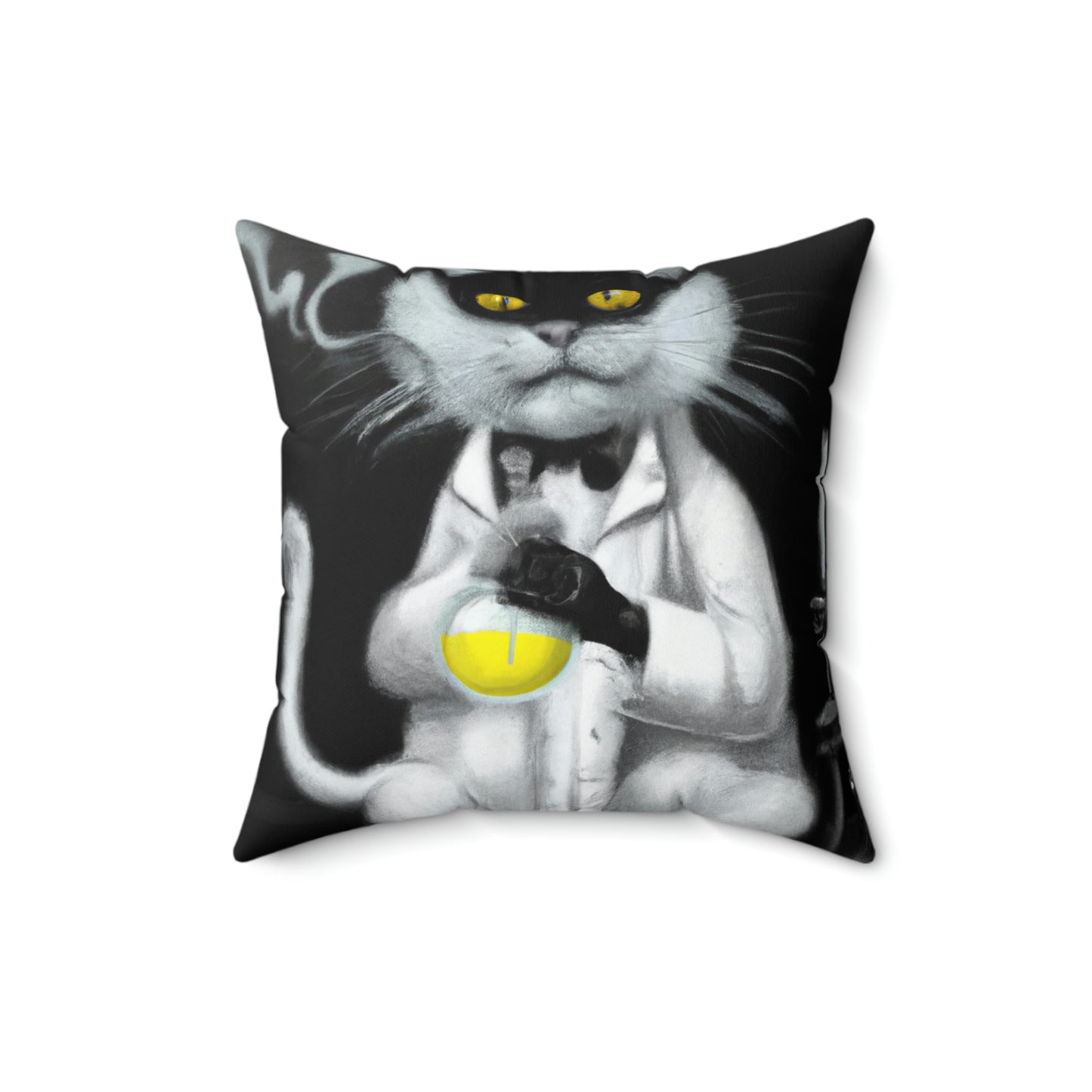 Mad Cat Decorative Polyester Square Pillow