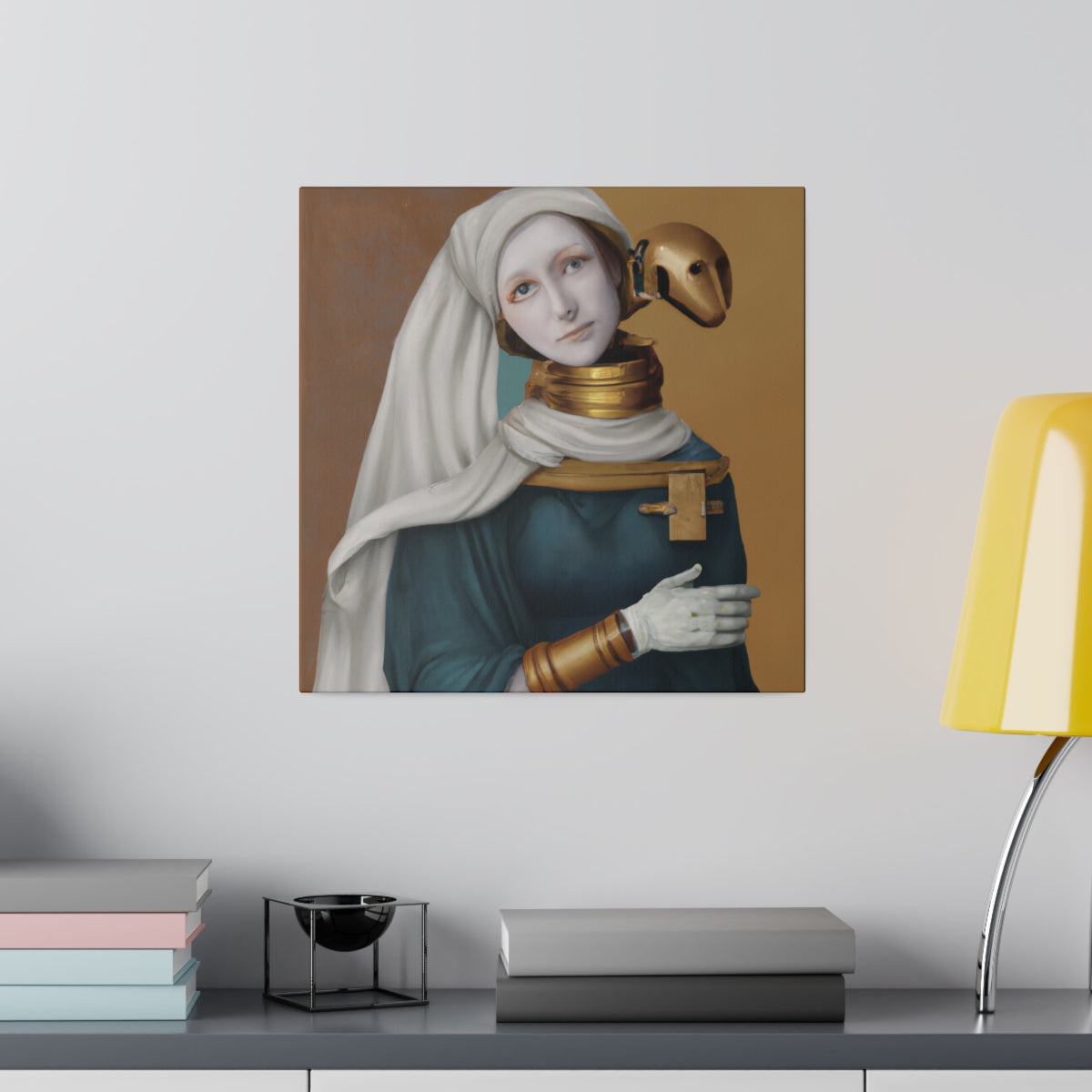 Roboermine and girl Canvas Print