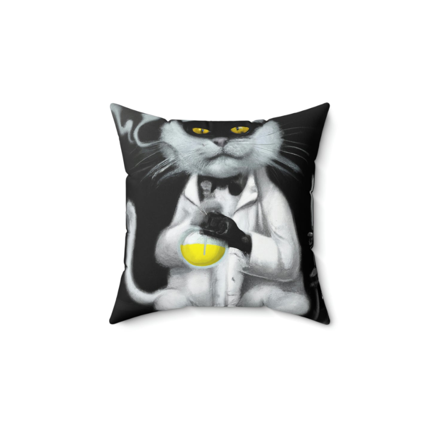 Mad Cat Decorative Polyester Square Pillow