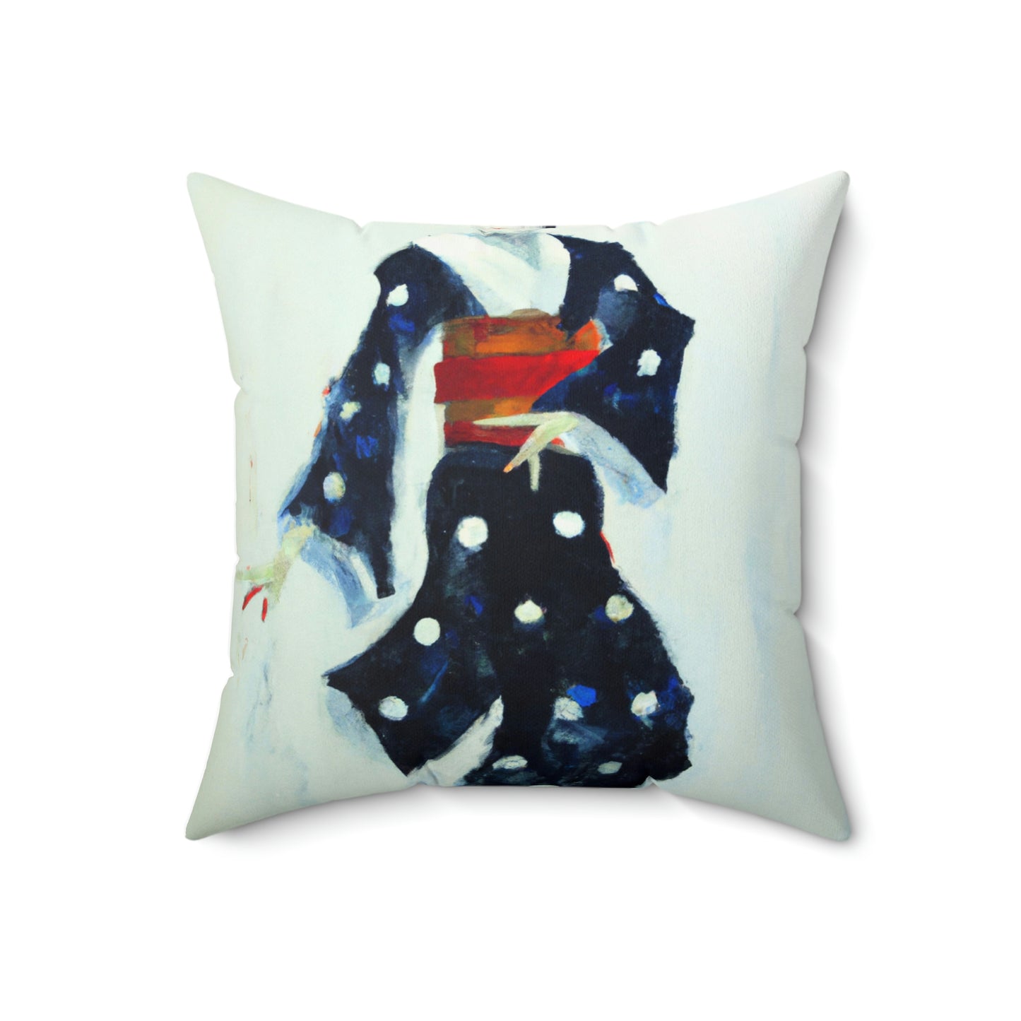 Faceless Geisha Decorative Polyester Square Pillow