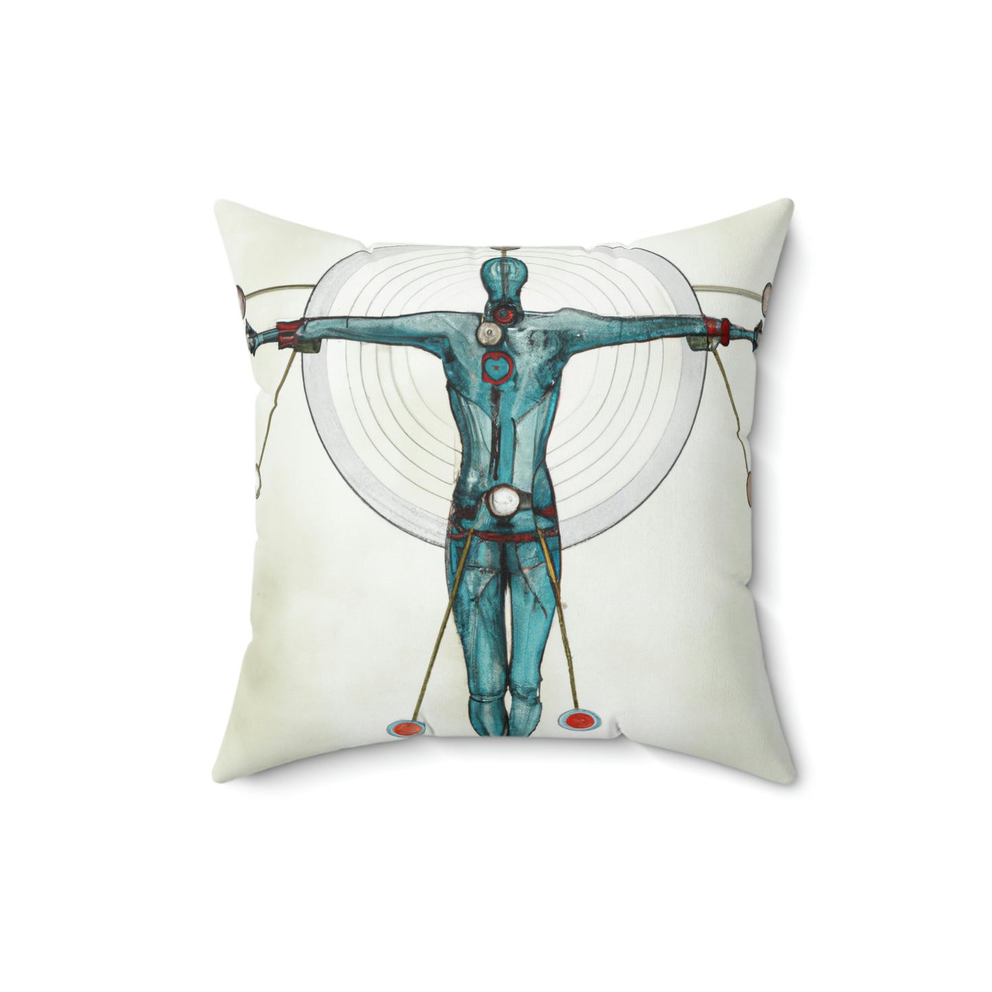 Vitruvian Bot Decorative Polyester Square Pillow