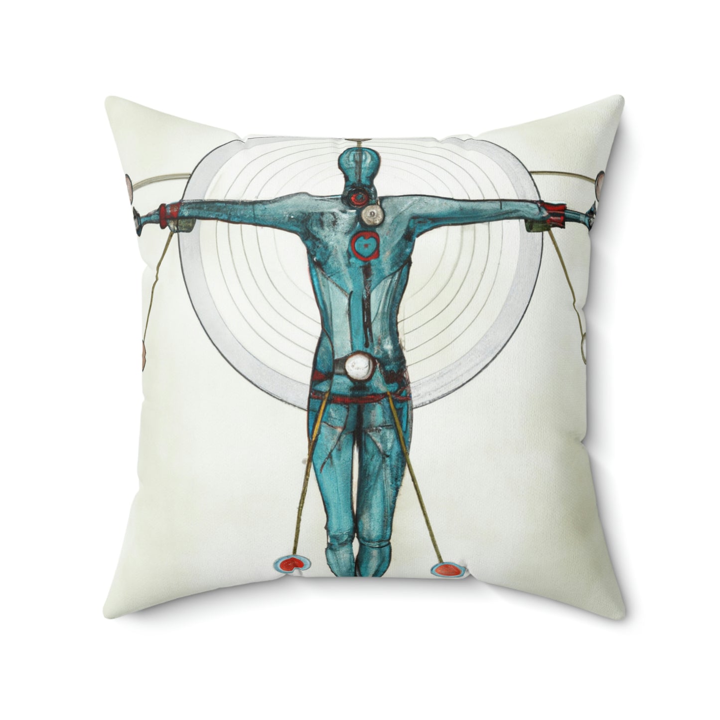 Vitruvian Bot Decorative Polyester Square Pillow