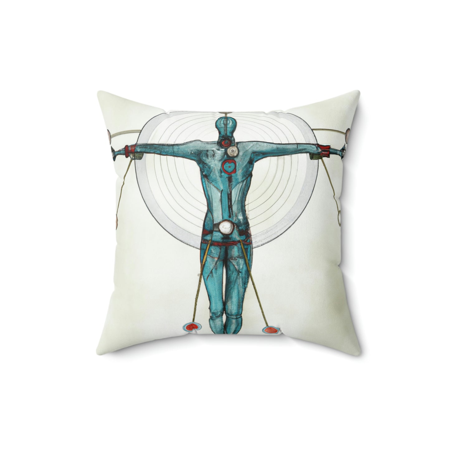 Vitruvian Bot Decorative Polyester Square Pillow